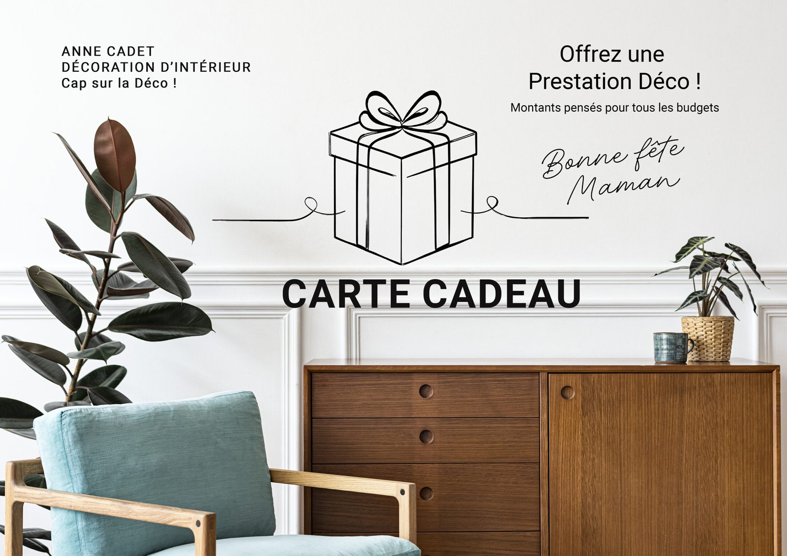 Carte Cadeau Décoration - Anne Cadet Décoration d'Intérieur