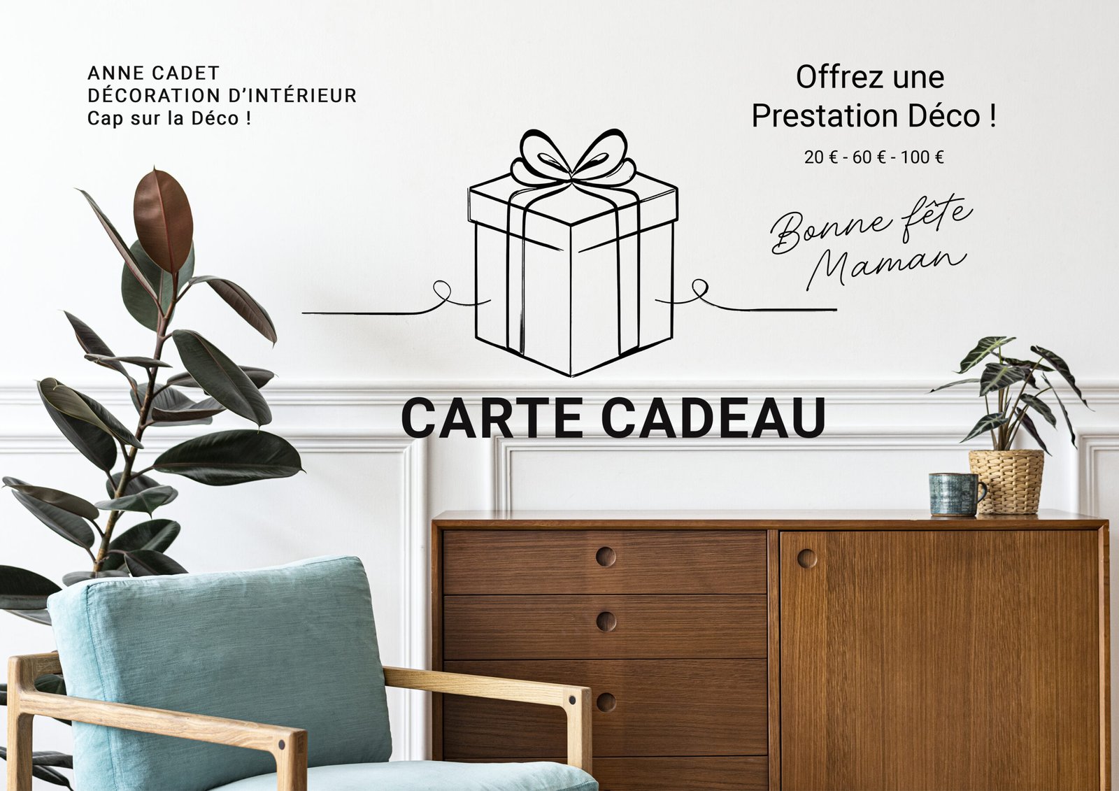 Carte Cadeau Décoration - Anne Cadet Décoration d'Intérieur