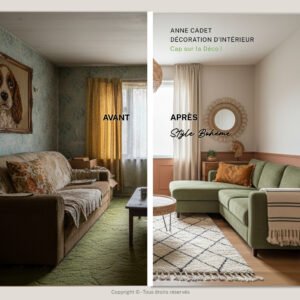Exemple Avant/Après Visuel Décoration - Anne Cadet Décoration d'Intérieur