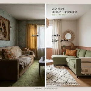 Exemple Avant/Après Visuel Décoration - Anne Cadet Décoration d'Intérieur