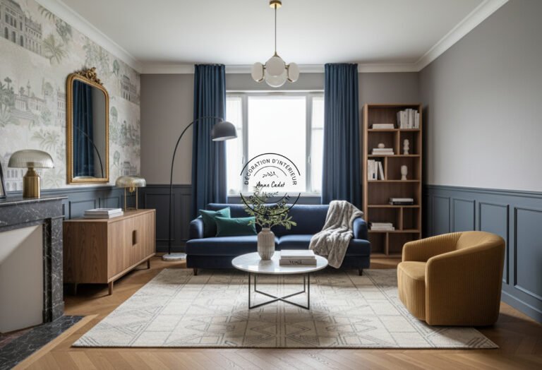 Salon chaleureux de style Chic