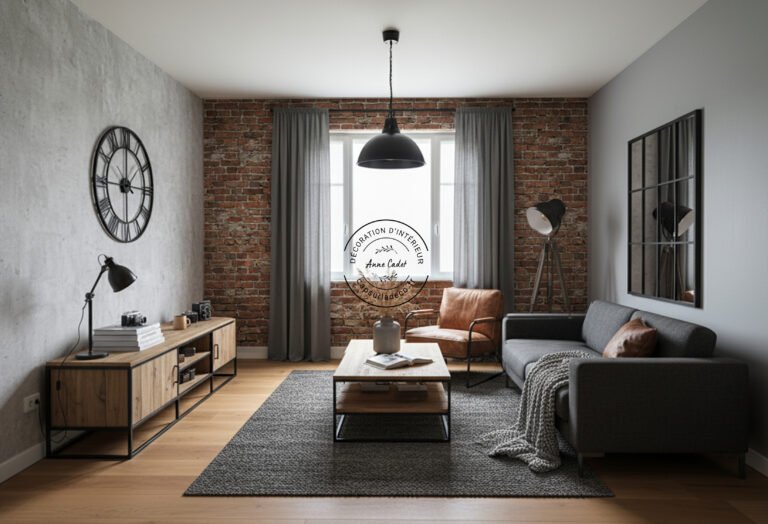 Salon chaleureux de style Industriel