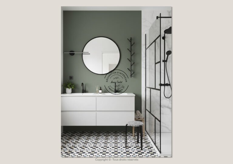 Salle de bain élégante de style Contemporain - Anne Cadet Décoration d'Intérieur - Cap sur la Déco !