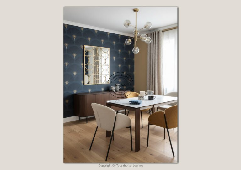 Salle à manger contemporaine de style Art Déco - Anne Cadet Décoration d'Intérieur - Cap sur la Déco !