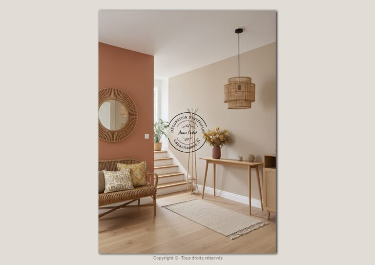 Entrée lumineuse de style Bohème - Anne Cadet Décoration d'Intérieur - Cap sur la Déco !