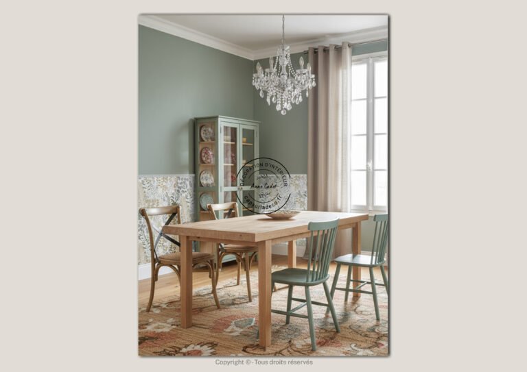 Salle à manger conviviale et chaleureuse de style Bohème - Anne Cadet Décoration d'Intérieur - Cap sur la Déco !