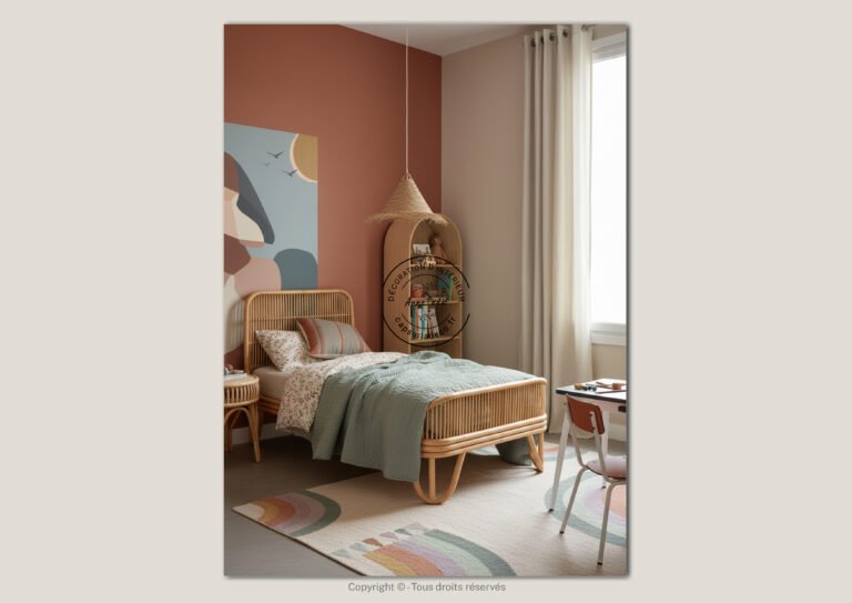 Chambre d'enfant joyeuse et colorée de style Bohème - Anne Cadet Décoration d'Intérieur - Cap sur la Déco !