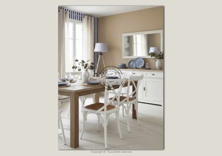 Salle à manger conviviale de style Bord de mer - Anne Cadet Décoration d'Intérieur - Cap sur la Déco !