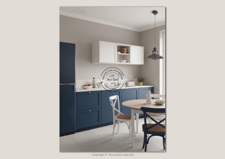 Cuisine simple et charmante de style Bord de mer - Anne Cadet Décoration d'Intérieur - Cap sur la Déco !
