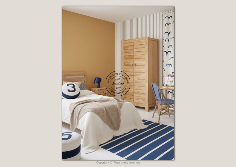 Chambre d'enfant simple et joyeuse de style Bord de mer - Anne Cadet Décoration d'Intérieur - Cap sur la Déco !