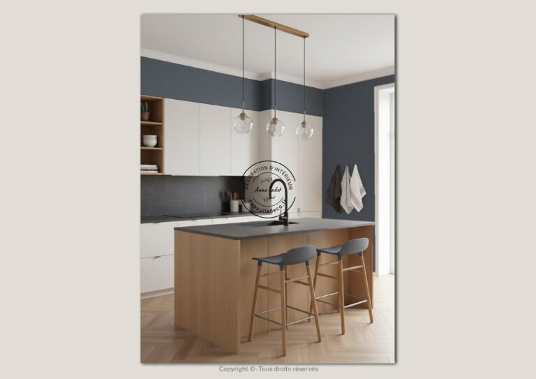 Cuisine sobre et lumineuse de style Chic - Anne Cadet Décoration d'Intérieur - Cap sur la Déco !