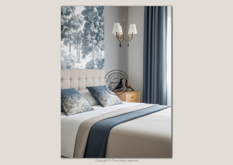 Chambre parentale chaleureuse de style Chic - Anne Cadet Décoration d'Intérieur - Cap sur la Déco !