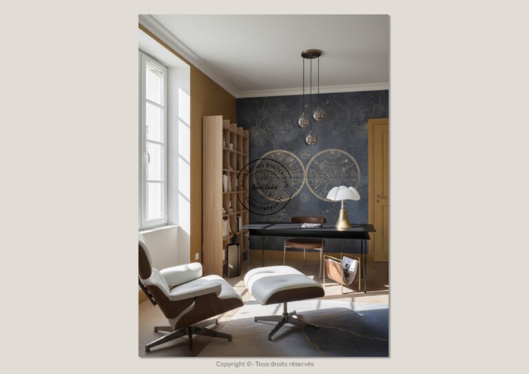 Bureau élégant de style Chic - Anne Cadet Décoration d'Intérieur - Cap sur la Déco !