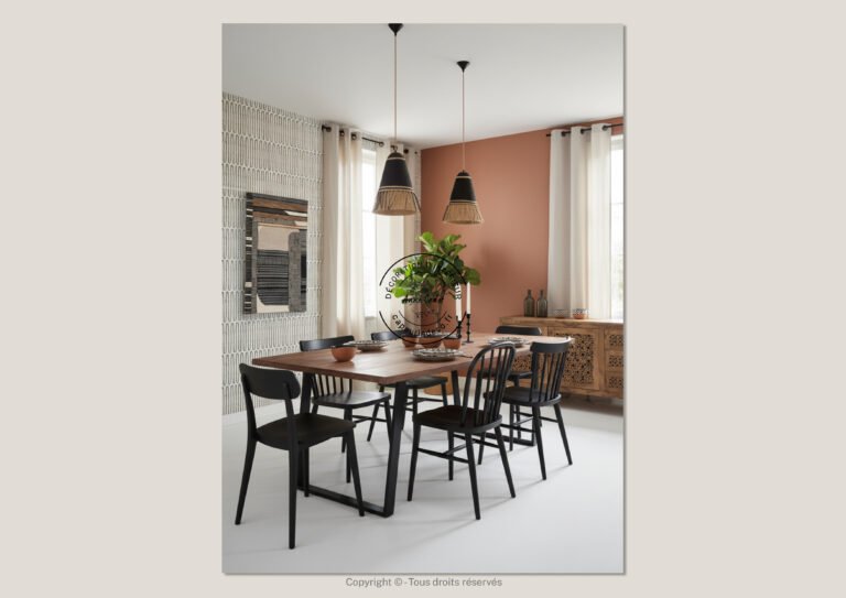 Salle à manger conviviale de style Ethnique - Anne Cadet Décoration d'Intérieur - Cap sur la Déco !