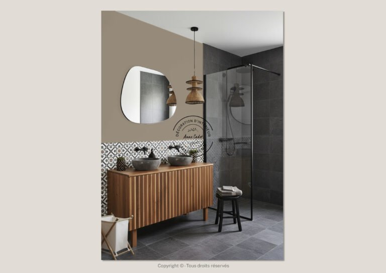 Salle de bain authentique de style Ethnique - Anne Cadet Décoration d'Intérieur - Cap sur la Déco !