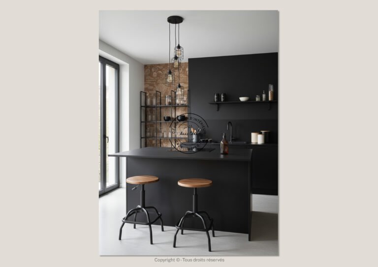 Cuisine sobre et design de style Industriel - Anne Cadet Décoration d'Intérieur - Cap sur la Déco !