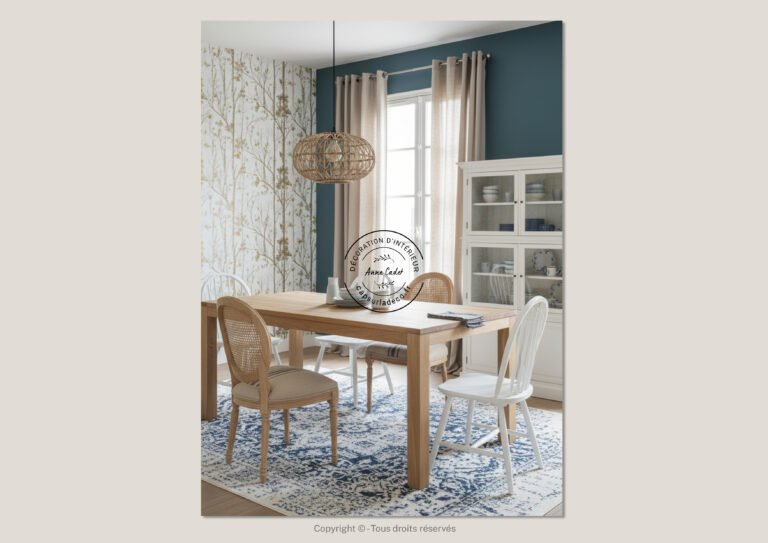 Salle à manger conviviale de style Maison de famille - Anne Cadet Décoration d'Intérieur - Cap sur la Déco !