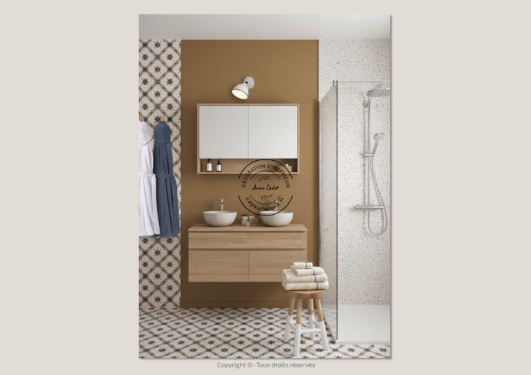 Salle de bain élégante de style Maison de famille - Anne Cadet Décoration d'Intérieur - Cap sur la Déco !