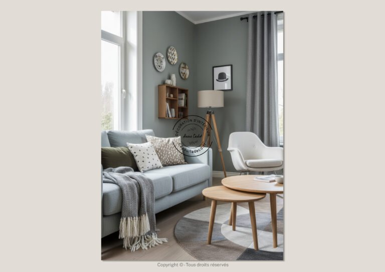 Salon chaleureux de style Scandinave - Anne Cadet Décoration d'Intérieur - Cap sur la Déco !