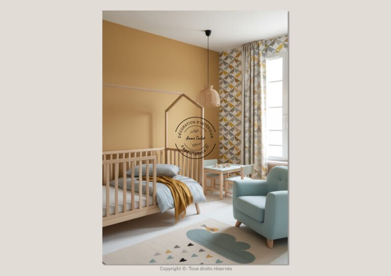 Chambre d'enfant chaleureuse et douce de style Scandinave - Anne Cadet Décoration d'Intérieur - Cap sur la Déco !