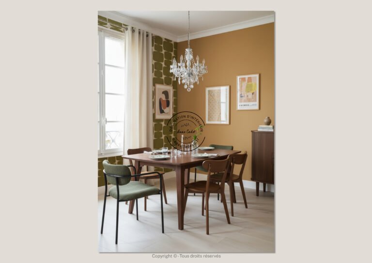 Salle à manger conviviale de style Vintage - Anne Cadet Décoration d'Intérieur - Cap sur la Déco !