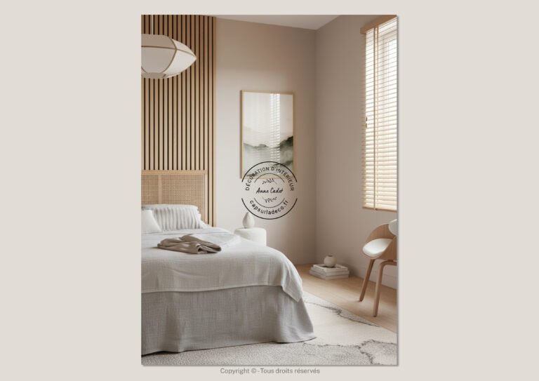 Chambre parentale apaisante de style Zen - Anne Cadet Décoration d'Intérieur - Cap sur la Déco !