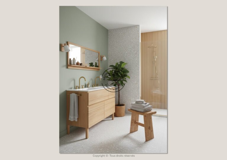 Salle de bain lumineuse de style Zen - Anne Cadet Décoration d'Intérieur - Cap sur la Déco !